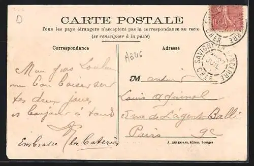 AK Savigny-en-Sancerre, Vue Générale Sud