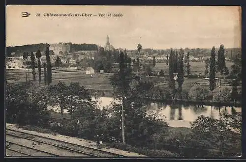 AK Châteauneuf-sur-Cher, Vue générale