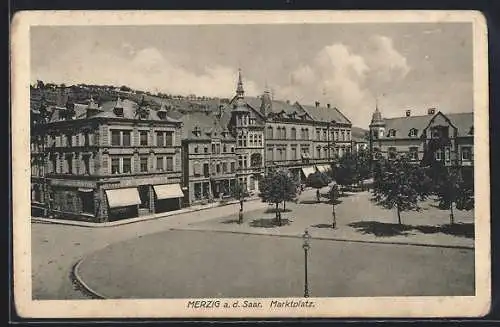 AK Merzig a. d. Saar, Blick auf den Marktplatz