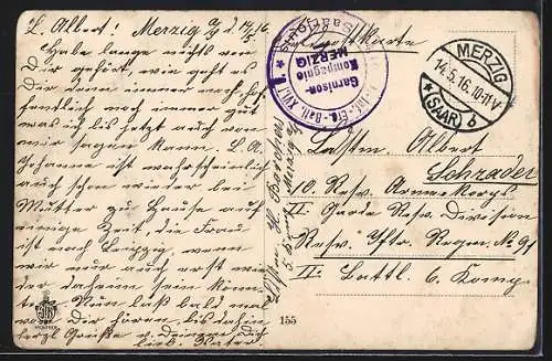 AK Merzig a. d. Saar, Blick auf den Marktplatz