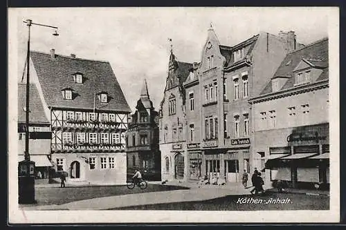 AK Köthen /Anhalt, Café Troitzsch am Marktplatz