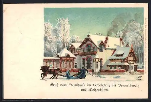 Lithographie Wolfenbüttel, GasthausSternhaus