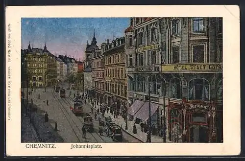 Luna-AK Chemnitz, Hotel Stadt Gotha am Johannisplatz