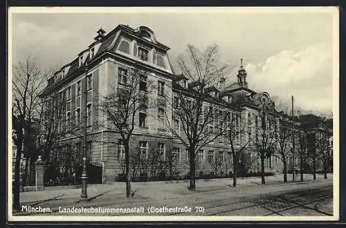 AK München, Die landestaubstummenanstalt, Goethestrasse 70