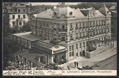 AK Weisser Hirsch bei Dresden, Dr. Lahmann`s Sanatorium, Hauptgebäude