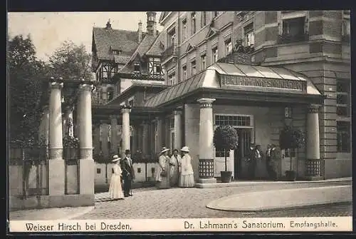 AK Dresden-Weisser Hirsch, Dr. Lahmann`s Sanatorium, Empfangshalle