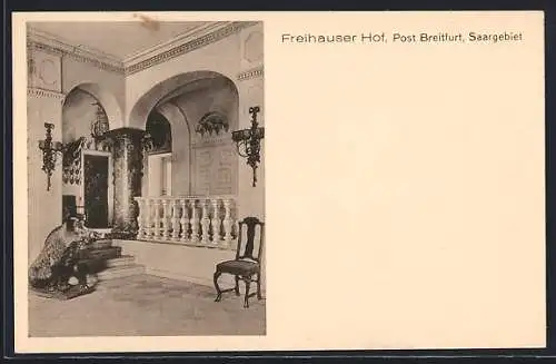 AK Breitfurt /Saargebiet, Freihauser Hof, Innenansicht