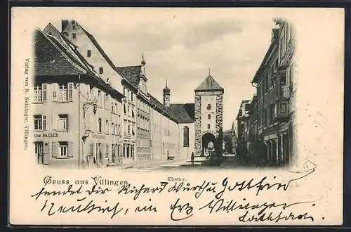 AK Villingen / Baden, Strasse am Kloster