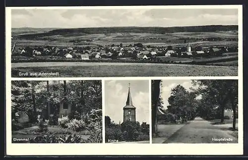 AK Adenstedt / Alfeld, Totalansicht, Ehrenmal, Kirche