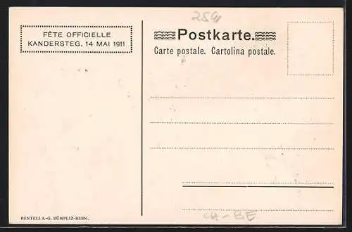 AK Kandersteg, Percement du Grand souterrain du Loetschberg 1911