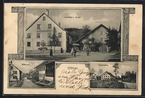 AK Hittnau, Gasthaus zur Sonne, Hintergasse, Mitteldorf