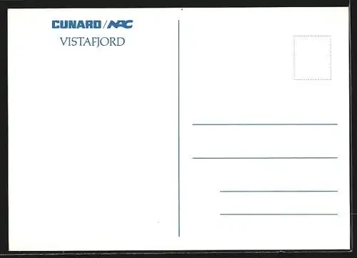 AK Passagierschiff Vistafjord der Cunard / NAC
