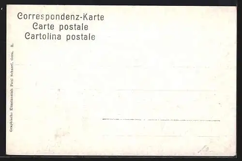 AK Orig. Rudinoff, Transparentmaler, vor einem Bild stehend