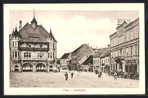 AK Schässburg, Blick vom Marktplatz in eine Strasse