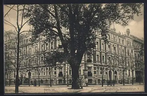 AK Berlin-Tiergarten, Franziskus-Sanatorium, Burggrafenstrasse 1