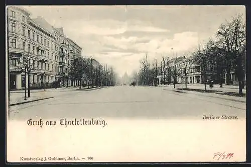 AK Berlin-Charlottenburg, Blick in die Berliner Strasse