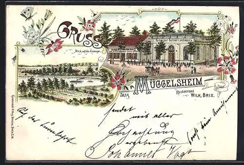 Lithographie Köpenick, Restaurant Berliner Landsmann, Inh. Wilh. Brix, Müggelsheim