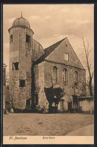 AK Kl. Machnow, Blick auf die Burg-Ruine