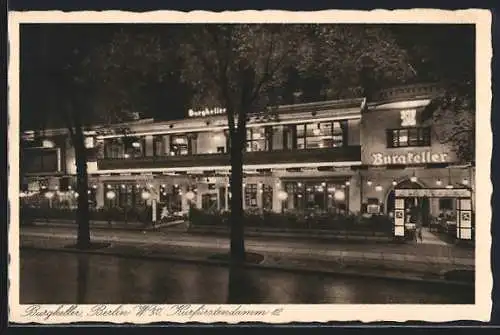 AK Berlin-Charlottenburg, Restaurant Burgkeller am Kurfürstendamm 12