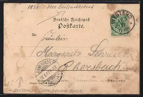 Lithographie Berlin-Westend, Gasthaus Spandauer Bock