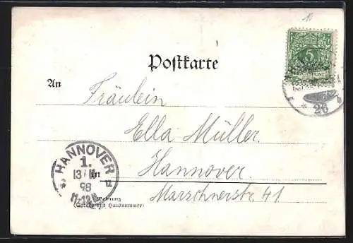 AK Berlin, Gasthaus Etablissement Buggenhagen v. Georg Wäbekindt, Innen- und Gartenansicht, Oranienstrasse 147