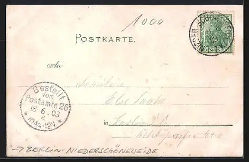Lithographie Berlin-Niederschöneweide, Restauran Neptuns-Hain, Bes. Herm. Geschke