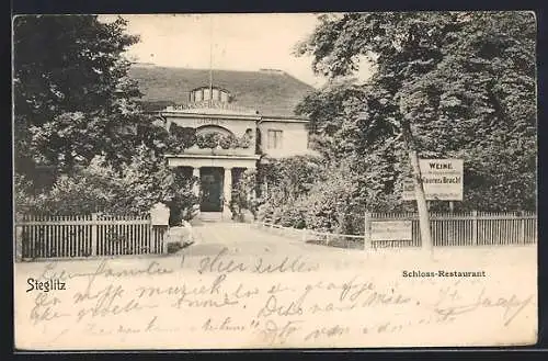 AK Berlin-Steglitz, Ansicht vom Schloss-Restaurant