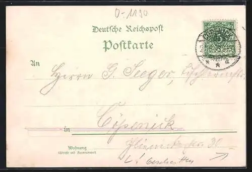 Lithographie Berlin-Nieder-Schöneweide /Oberspree, Das Restaurant Sedan v. F. Diegner
