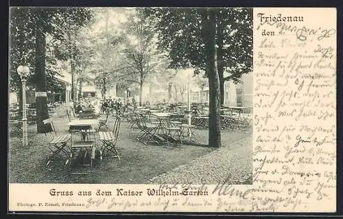 AK Berlin-Friedenau, Gasthaus Kaiser Wilhelm-Garten, Gartenpartie