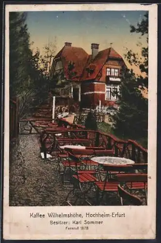 AK Erfurt-Hochheim, Gasthaus Wilhelmshöhe, Bes. Karl Sommer