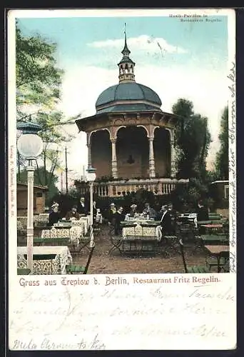 AK Berlin-Treptow, Restaurant Fritz Regelin, Musik-Pavillon