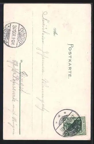 Lithographie Berlin-Reinickendorf, Bergschloss-Restaurant Weidmannslust von F. Mülle