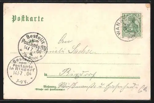 Lithographie Berlin-Halensee, Restaurant Wilhelmshöhe, Beelitz-Hof