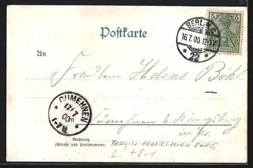 Lithographie Berlin-Prenzlauer Berg, Brauerei Julius Bötzow, Ökonom R. Behle
