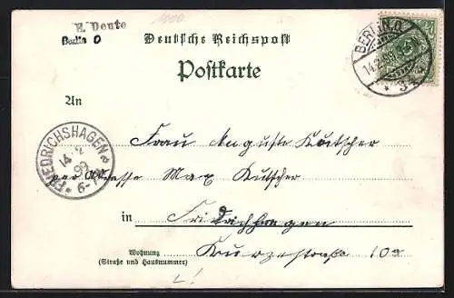 Lithographie Berlin, Bahnhof Alexanderplatz, Sedan Panorama Restaurant mit Innenansicht