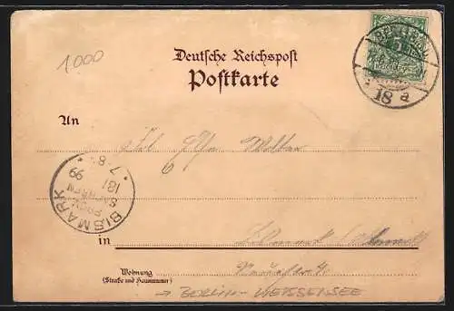 Lithographie Berlin-Weissensee, Gasthaus am Oranke-See von Oscar Hering
