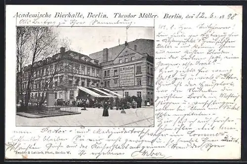 AK Berlin, Restaurant Academische Bierhalle, Theodor Müller, Hegelplatz 1