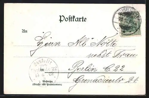 Lithographie Berlin-Haselhorst, Am Restaurant Waldschlösschen, tanzende Gäste