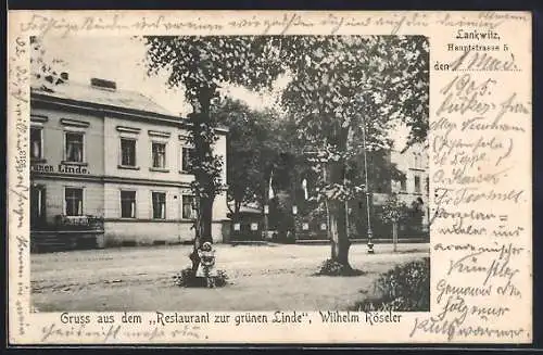 AK Berlin-Lankwitz, Restaurant zur grünen Linde, Wilhelm Röseler, Hauptstrasse 5