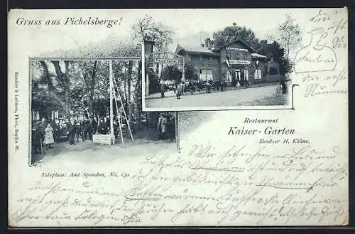 AK Berlin-Pichelsberg, Restaurant Kaiser-Garten von H. Kühne