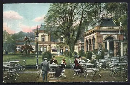 AK Berlin-Pankow, Restaurant Bürgerpark, Gartenpartie