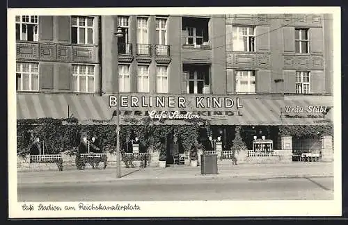 AK Berlin-Charlottenburg, Café Stadion, Inh. Elfriede Menzel, Reichskanzlerplatz 12