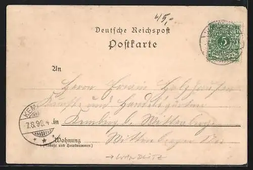 Lithographie Wandlitz, Liepnitz-See, Forsthaus, Motive mit Wild