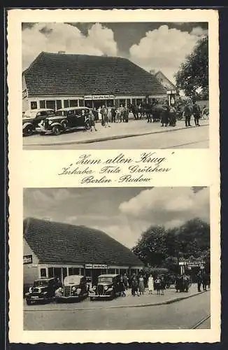 AK Berlin-Rudow, Gasthaus Zum alten Krug v. Fritz Grötchen, Neuköllner Strasse 373