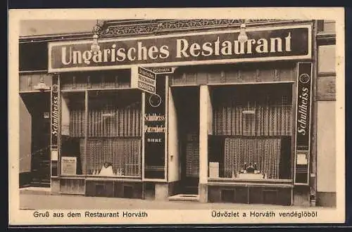 AK Berlin-Kreuzberg, Ungarisches Restaurant Horváth, Kommandantenstrasse 36