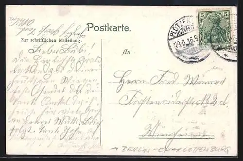 Lithographie Berlin-Charlottenburg, Reichel`s Restaurant mit Gartenwirtschaft in der Seestrasse 3