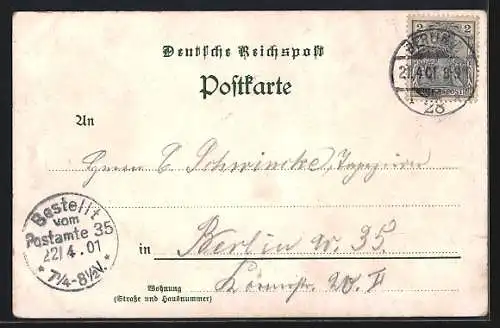 Lithographie Berlin-Niederschönhausen, Restaurant Strauchwiese mit Gartenansichten