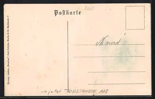 AK Berlin, Restaurant zum goldenen Löwen v. A. Nickel, Lothringer Strasse 52, jetzt Torstrasse 118