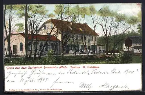 AK Hoppegarten-Waldesruh, Gasthaus Ravenstein-Mühle v. H. Christians