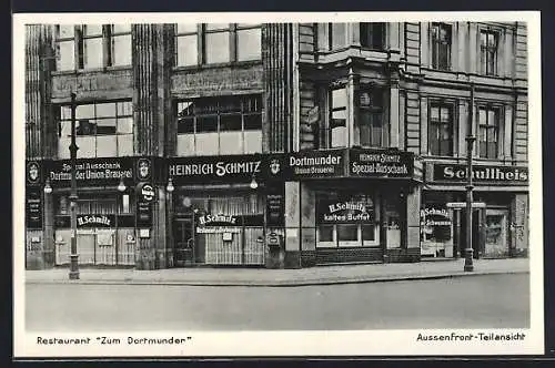 AK Berlin, Restaurant zum Dortmunder, Kommandantenstrasse 72 Ecke Beuthstrasse